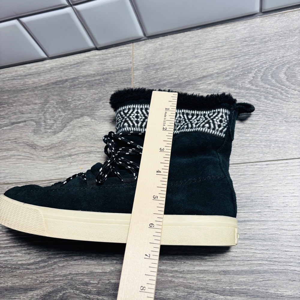 TOMS Women's Black Suede Alpine Ski Boots Size 7.5 - Picture 13 of 14